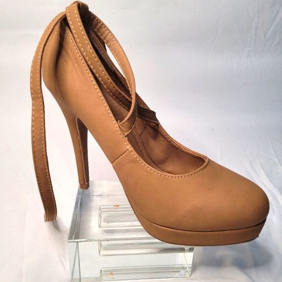TOP Moda Shoes - TOP Moda Nude Cross Ankle Strap Heel 👠 👌
